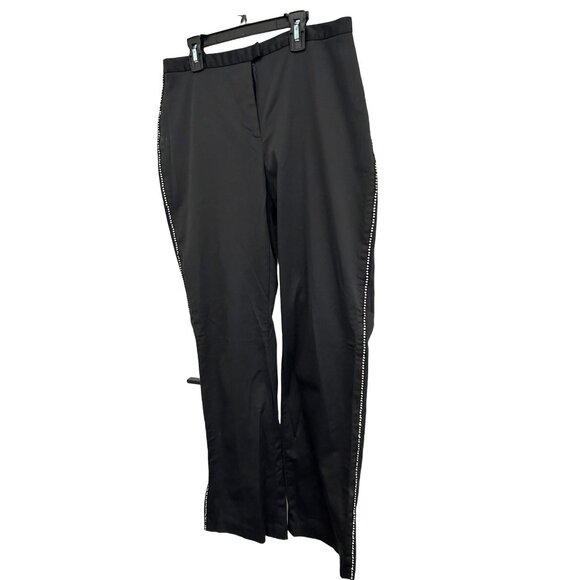 Express Stretch Black Pants With Rhinestone Trim Sz 10 - Picture 3 of 9